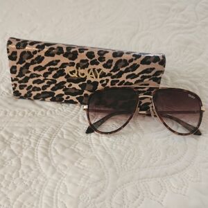 Quay Australia Brown Aviator Sunglasses with Gradient Lenses